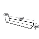 Полка навесная Эверест ПЛН-1 Лайт Дуб Крафт белый (DTM-071079)