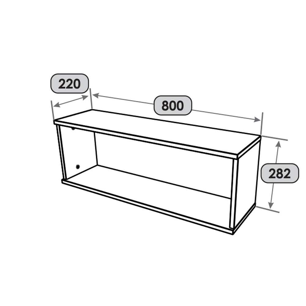 Полка навесная Эверест ПЛН-2 Лайт Дуб Крафт белый (DTM-071080)