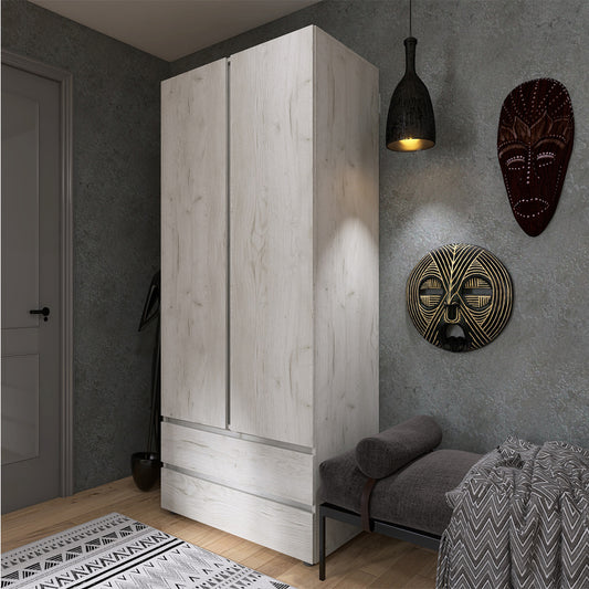 Шкаф двухдверный Эверест ШЛ-2 Лайт Дуб Крафт белый (DTM-071084)