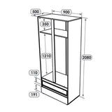 Шкаф двухдверный Эверест ШЛ-2 Лайт Дуб Крафт белый (DTM-071084)