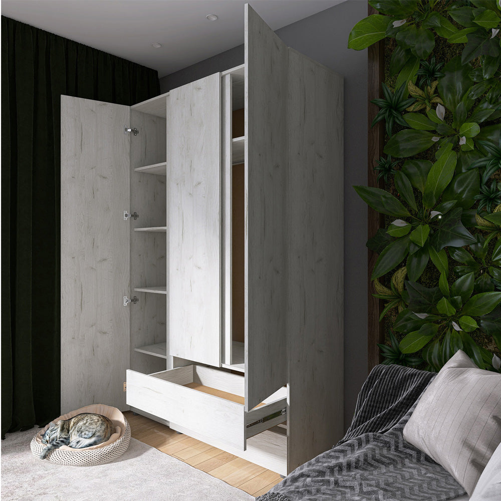 Шкаф трехдверный Эверест ШЛ-3 Лайт Дуб Крафт белый (DTM-071085)