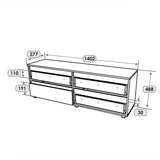 Тумба под телевизор Эверест ЛТВ-1400 Лайт 140х38х49 см Дуб Крафт белый (DTM-071082)