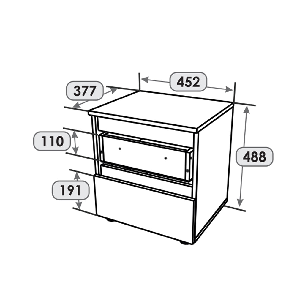 Тумба прикроватная Эверест ТЛ-1 Лайт 45х38х49 см Дуб Крафт белый (DTM-071083)