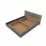 Кровать двуспальная (щит ДСП под матрас) Эверест Сити-1600 200,5х168,8х82,6 см Дуб сонома/Графит (DTM-071117)