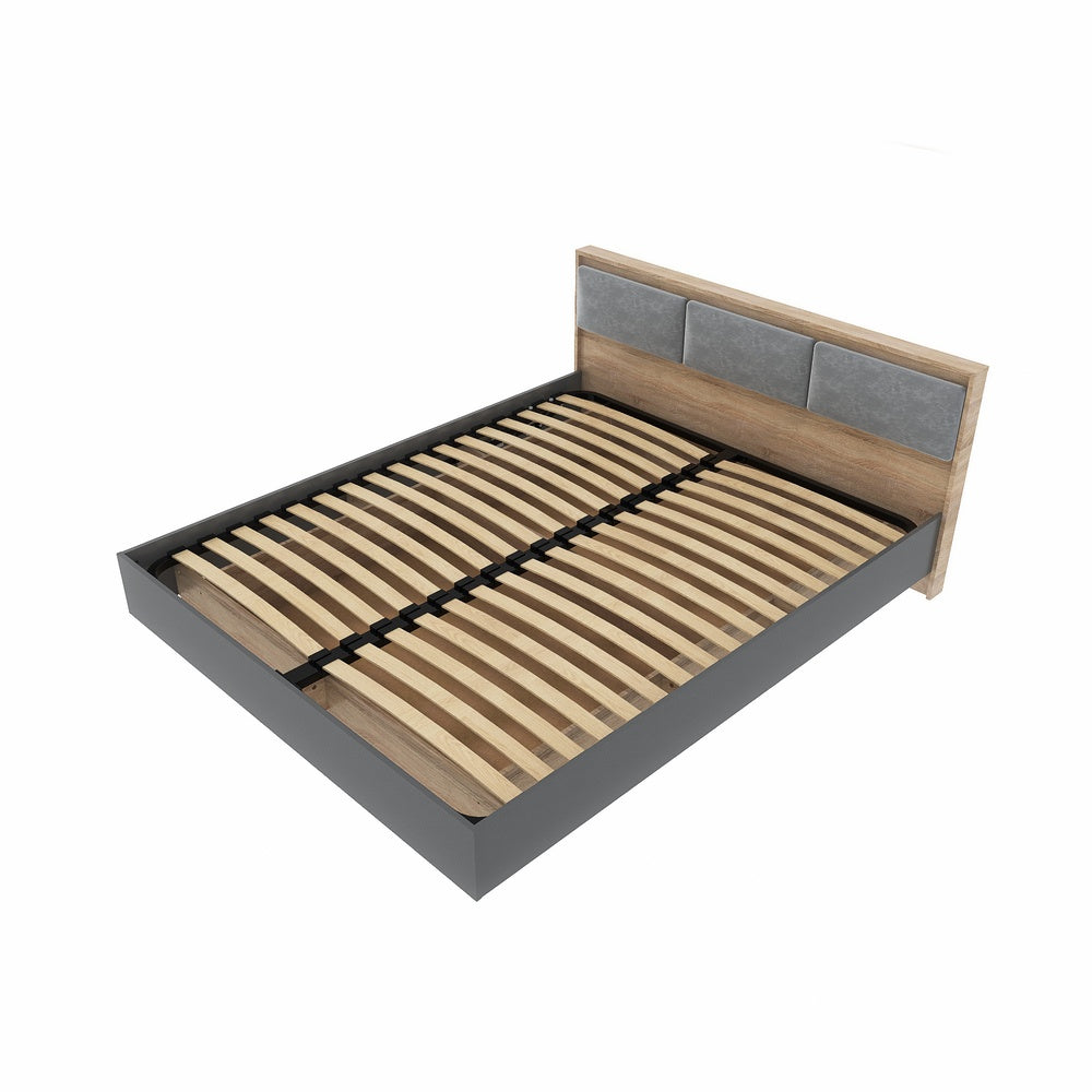 Кровать двуспальная (ламельный каркас) Эверест Сити-1400 200,5х148,8х82,6 см Дуб сонома/Графит (DTM-071113)