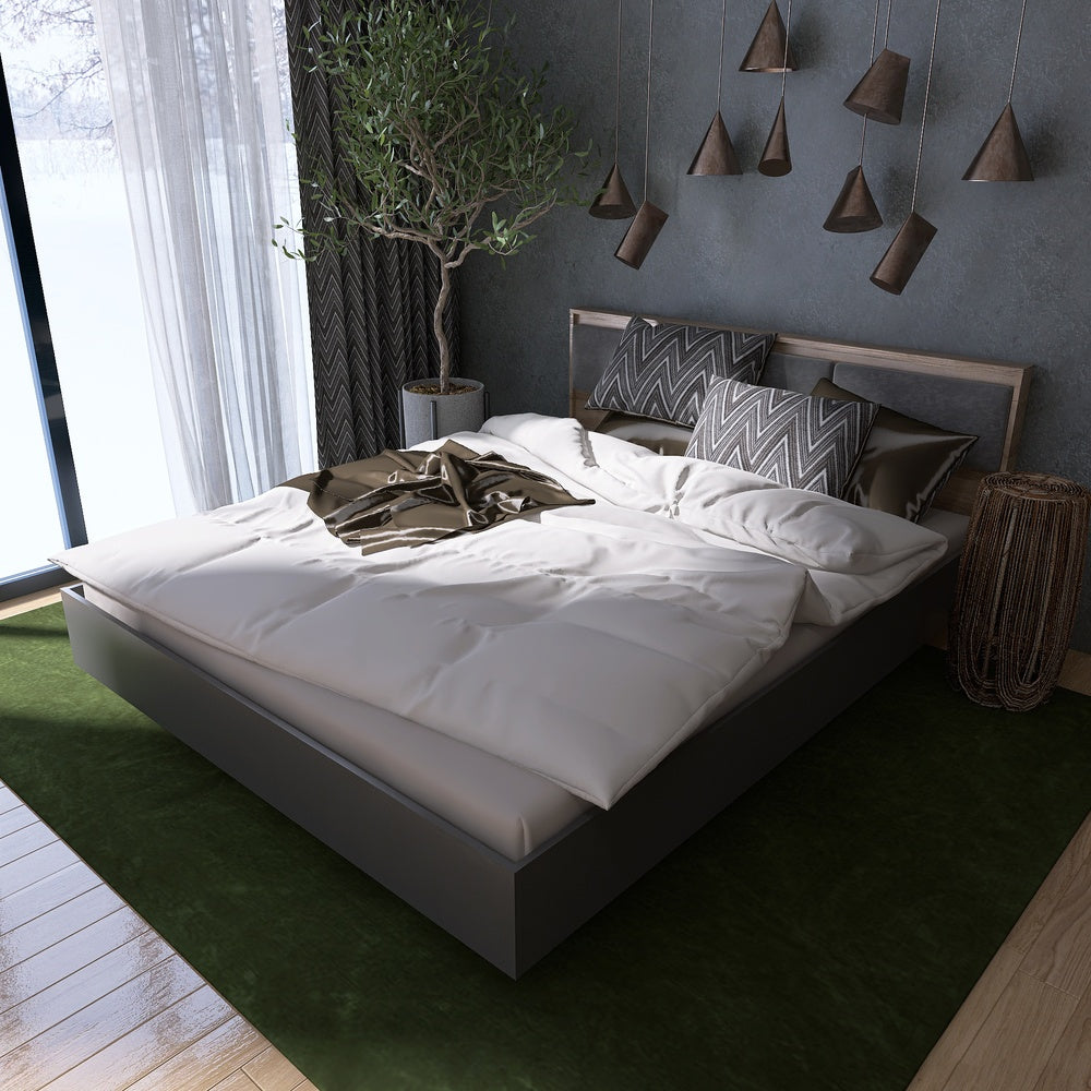 Кровать двуспальная (ламельный каркас) Эверест Сити-1400 200,5х148,8х82,6 см Дуб сонома/Графит (DTM-071113)