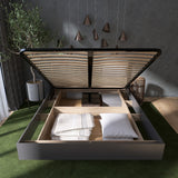 Кровать двуспальная с подъемным механизмом Эверест Сити-1400 200,5х148,8х82,6 см Дуб сонома/Графит (DTM-071092)