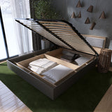 Кровать двуспальная с подъемным механизмом Эверест Сити-1400 200,5х148,8х82,6 см Дуб сонома/Графит (DTM-071092)