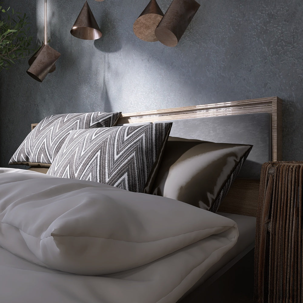 Кровать двуспальная (ламельный каркас) Эверест Сити-1600 200,5х168,8х82,6 см Дуб сонома/Графит (DTM-071115)