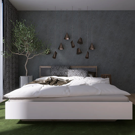 Кровать двуспальная с подъемным механизмом Эверест Сити-1400 200,5х148,8х82,6 см Дуб сонома/Белый (DTM-071093)