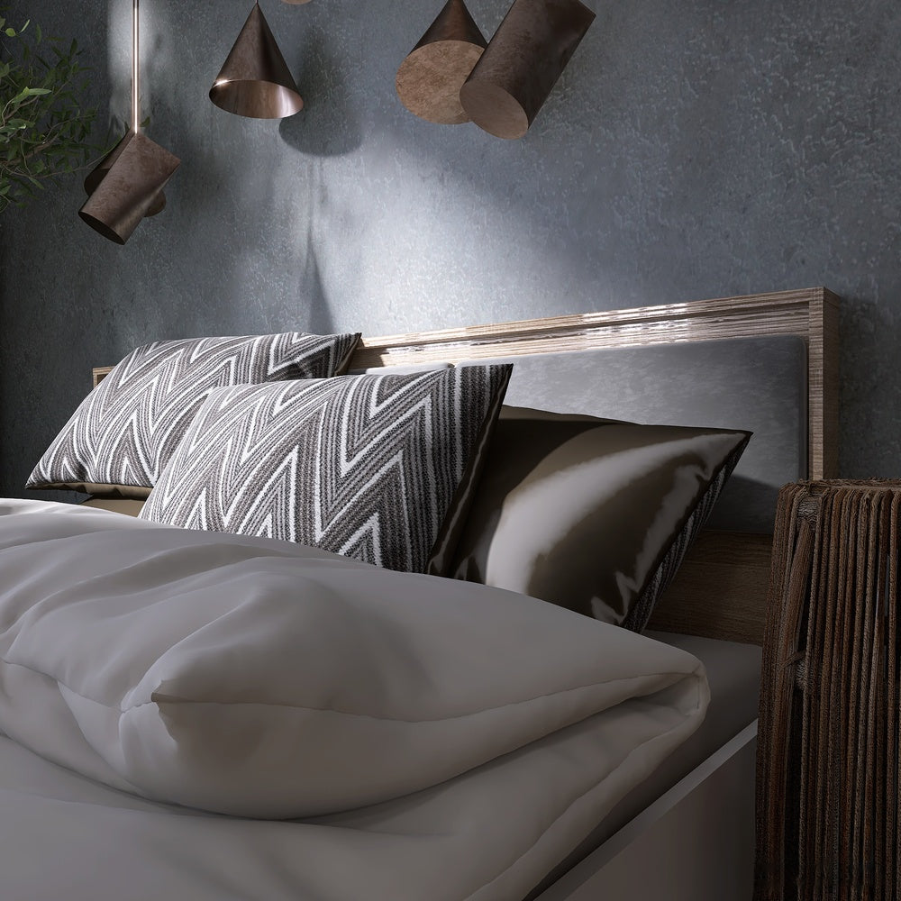 Кровать двуспальная (ламельный каркас) Эверест Сити-1600 200,5х168,8х82,6 см Дуб сонома/Белый (DTM-071114)