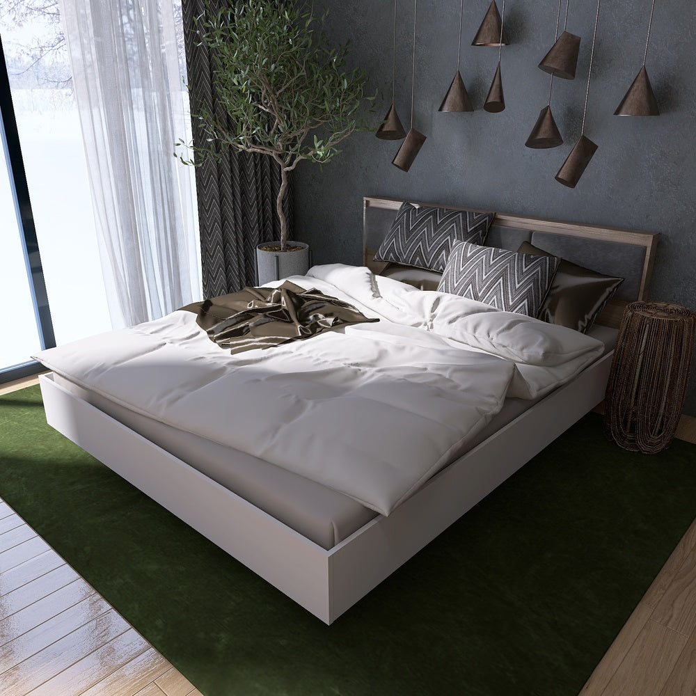 Кровать двуспальная (ламельный каркас) Эверест Сити-1600 200,5х168,8х82,6 см Дуб сонома/Белый (DTM-071114)