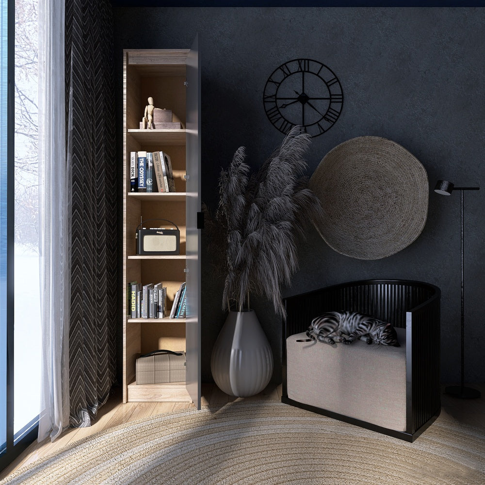 Шкаф-пенал закрытый Эверест Сити-400 Дуб сонома/Графит (DTM-071091)