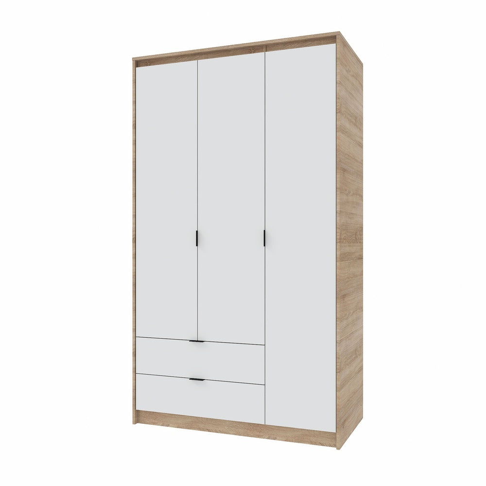 Шкаф распашной для одежды с выдвижными ящиками (штанга-штанга) Эверест Сити-1200 120,2х50х204,6 см Дуб сонома/Белый (DTM-071098)