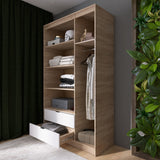 Шкаф распашной для одежды с выдвижными ящиками (полки - штанга) Эверест Сити-1200 120,2х50х204,6 см Дуб сонома/Белый (DTM-071124)