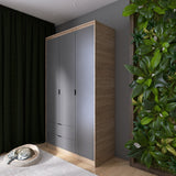 Шкаф распашной для одежды с выдвижными ящиками (полки - штанга) Эверест Сити-1200 120,2х50х204,6 см Дуб сонома/Графит (DTM-071125)