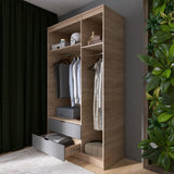 Шкаф распашной для одежды с выдвижными ящиками (штанга-штанга) Эверест Сити-1200 120,2х50х204,6 см Дуб сонома/Графит (DTM-071097)