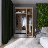 Шкаф распашной для одежды с выдвижными ящиками (штанга-штанга) Эверест Сити-1200 120,2х50х204,6 см Дуб сонома/Графит (DTM-071097)