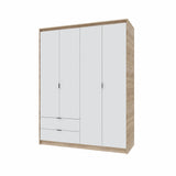 Шкаф распашной для одежды с выдвижными ящиками (полки - полки) Эверест Сити-1600 160,2х50х204,6 см Дуб сонома/Белый (DTM-071122)