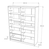 Шкаф распашной для одежды с выдвижными ящиками (полки - полки) Эверест Сити-1600 160,2х50х204,6 см Дуб сонома/Белый (DTM-071122)