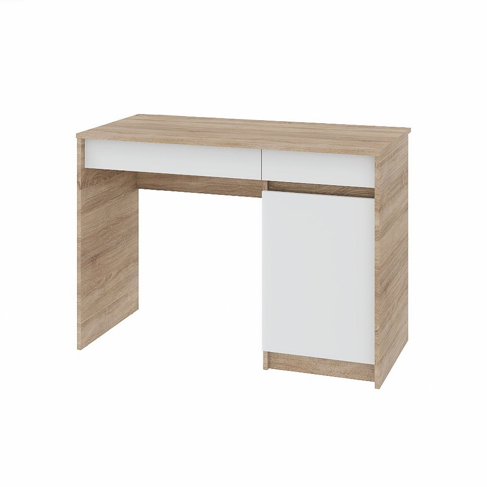 Письменный стол с 2 ящиками и закрытой секцией Эверест Сити-1100 110,1х50,1х76,6 см Дуб cонома/Белый (DTM-071104)
