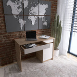 Письменный стол с 2 ящиками и закрытой секцией Эверест Сити-1100 110,1х50,1х76,6 см Дуб cонома/Белый (DTM-071104)