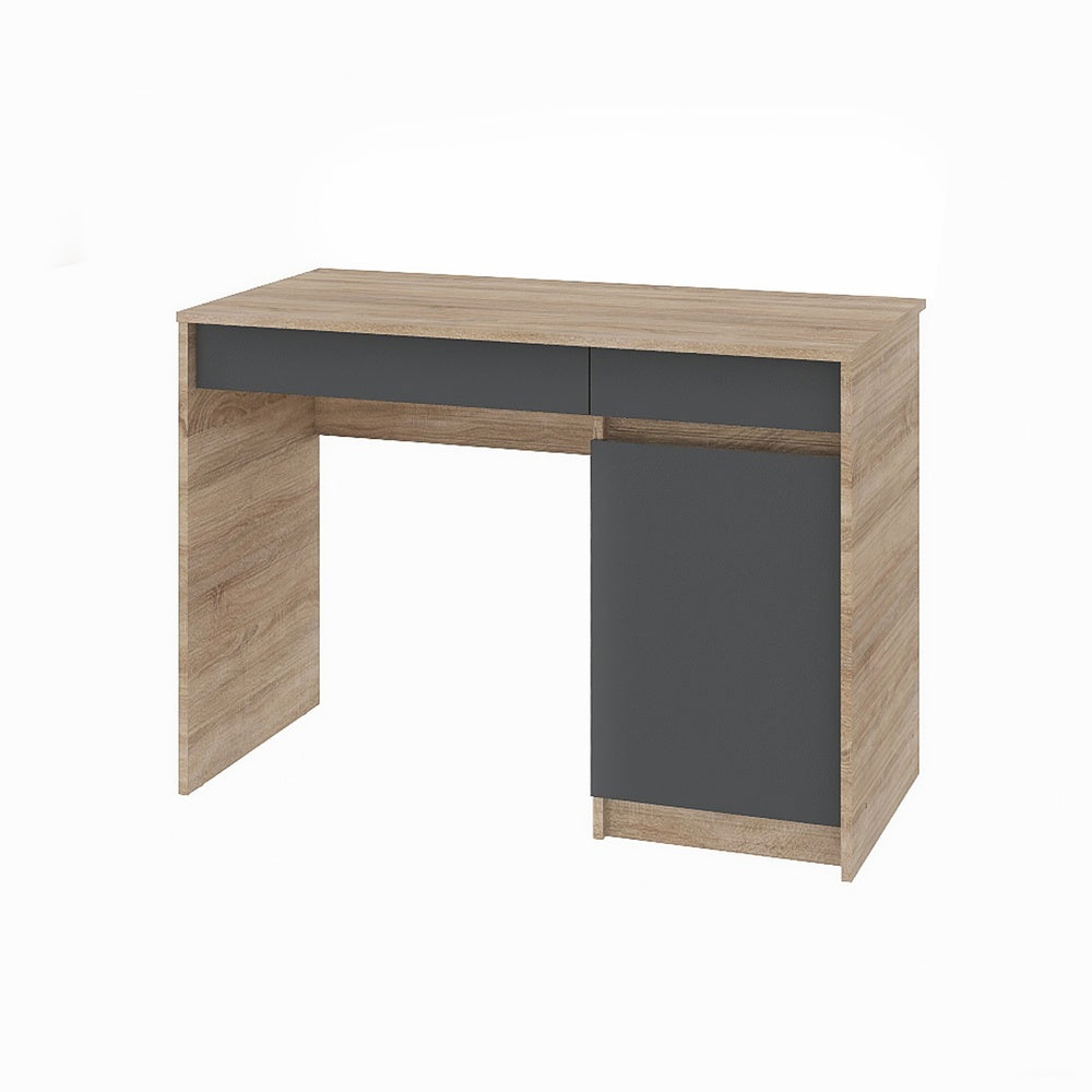 Письменный стол с 2 ящиками и закрытой секцией Эверест Сити-1100 110,1х50,1х76,6 см Дуб cонома/Графит (DTM-071103)
