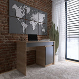 Письменный стол с 2 ящиками и закрытой секцией Эверест Сити-1100 110,1х50,1х76,6 см Дуб cонома/Графит (DTM-071103)