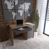 Письменный стол с 2 ящиками и закрытой секцией Эверест Сити-1100 110,1х50,1х76,6 см Дуб cонома/Графит (DTM-071103)