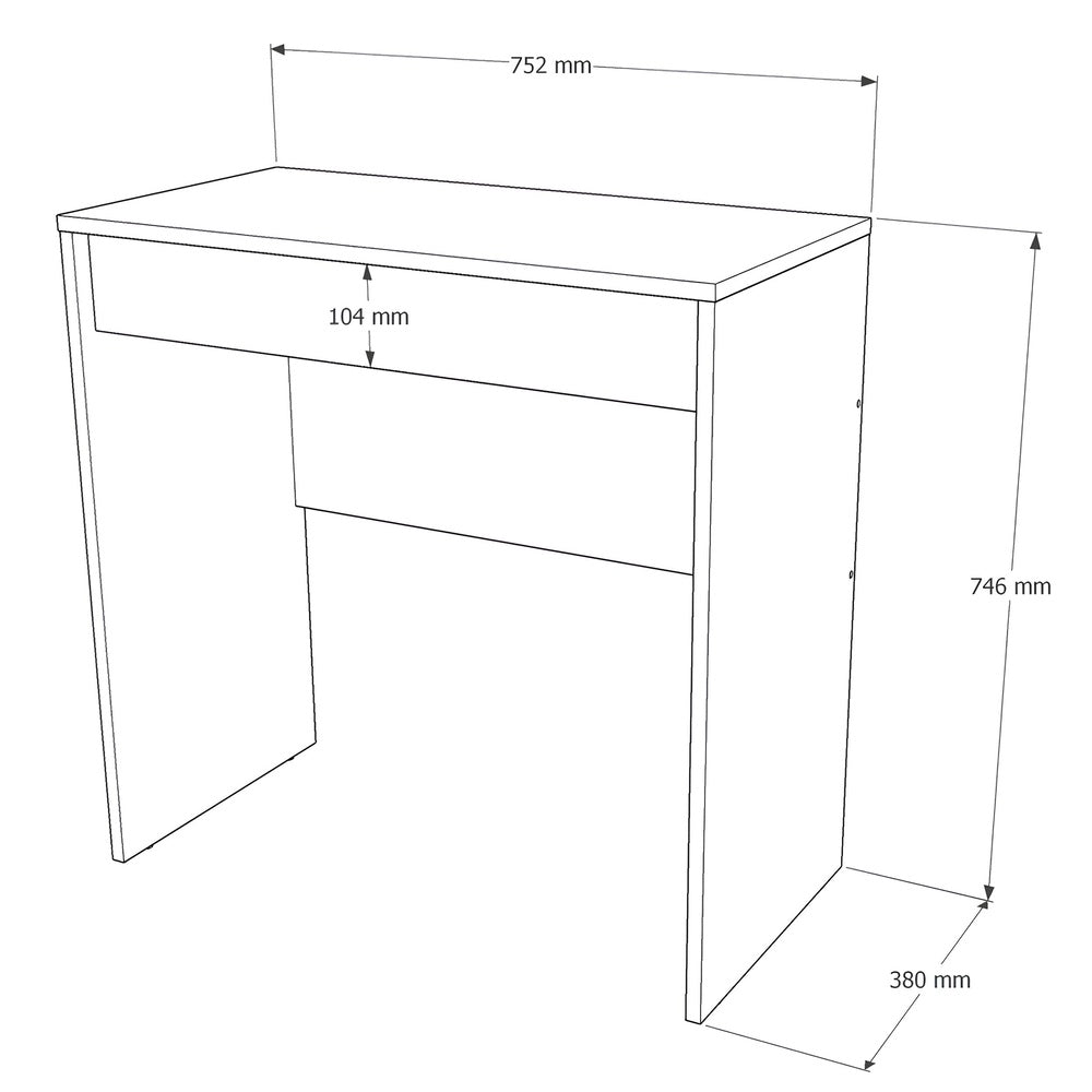 Стол письменный Мини с выдвижным ящиком Эверест Сити-750 75,2х38х74,6 см Дуб cонома/Белый (DTM-071106)