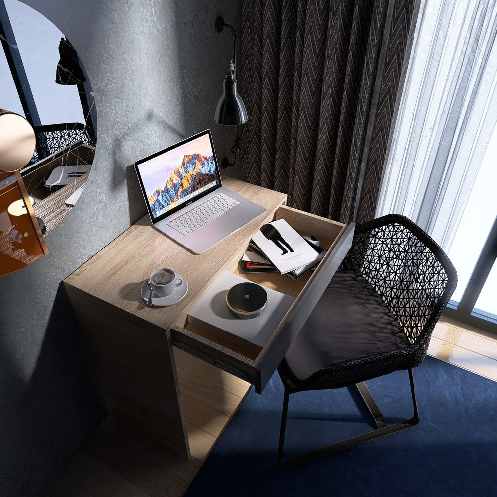 Стол письменный Мини с выдвижным ящиком Эверест Сити-750 75,2х38х74,6 см Дуб cонома/Графит (DTM-071105)