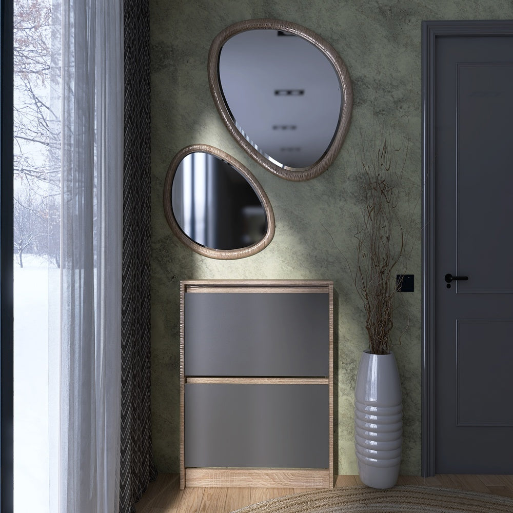 Тумба для обуви в прихожую Эверест Сити-160-2 70,2х16х95,8 см Дуб сонома/Графит (DTM-071088)