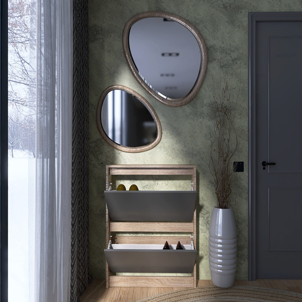 Тумба для обуви в прихожую Эверест Сити-160-2 70,2х16х95,8 см Дуб сонома/Графит (DTM-071088)