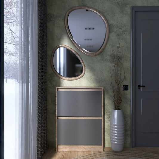 Тумба для обуви в прихожую Эверест Сити-160-2 70,2х16х95,8 см Дуб сонома/Графит (DTM-071088)