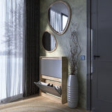 Тумба для обуви в прихожую Эверест Сити-160-2 70,2х16х95,8 см Дуб сонома/Графит (DTM-071088)