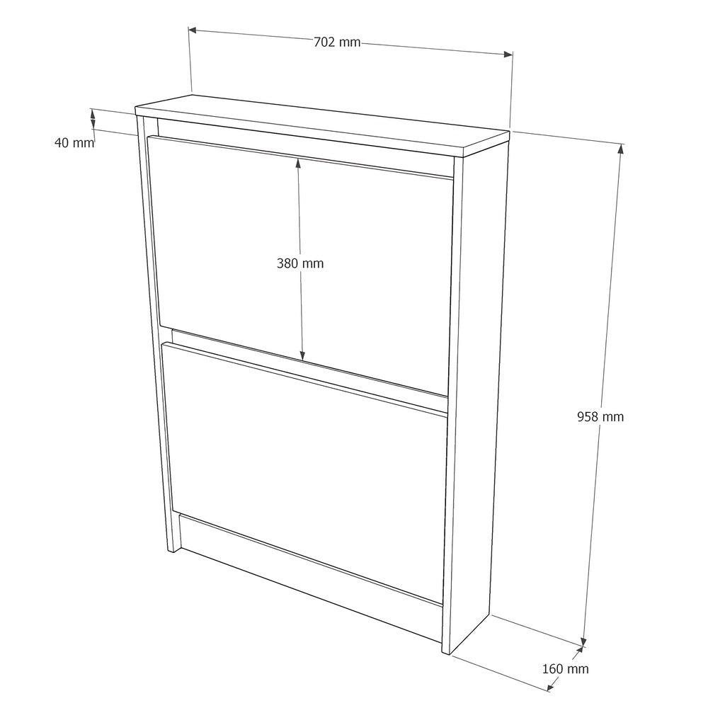 Тумба для обуви в прихожую Эверест Сити-160-2 70,2х16х95,8 см Дуб сонома/Графит (DTM-071088)