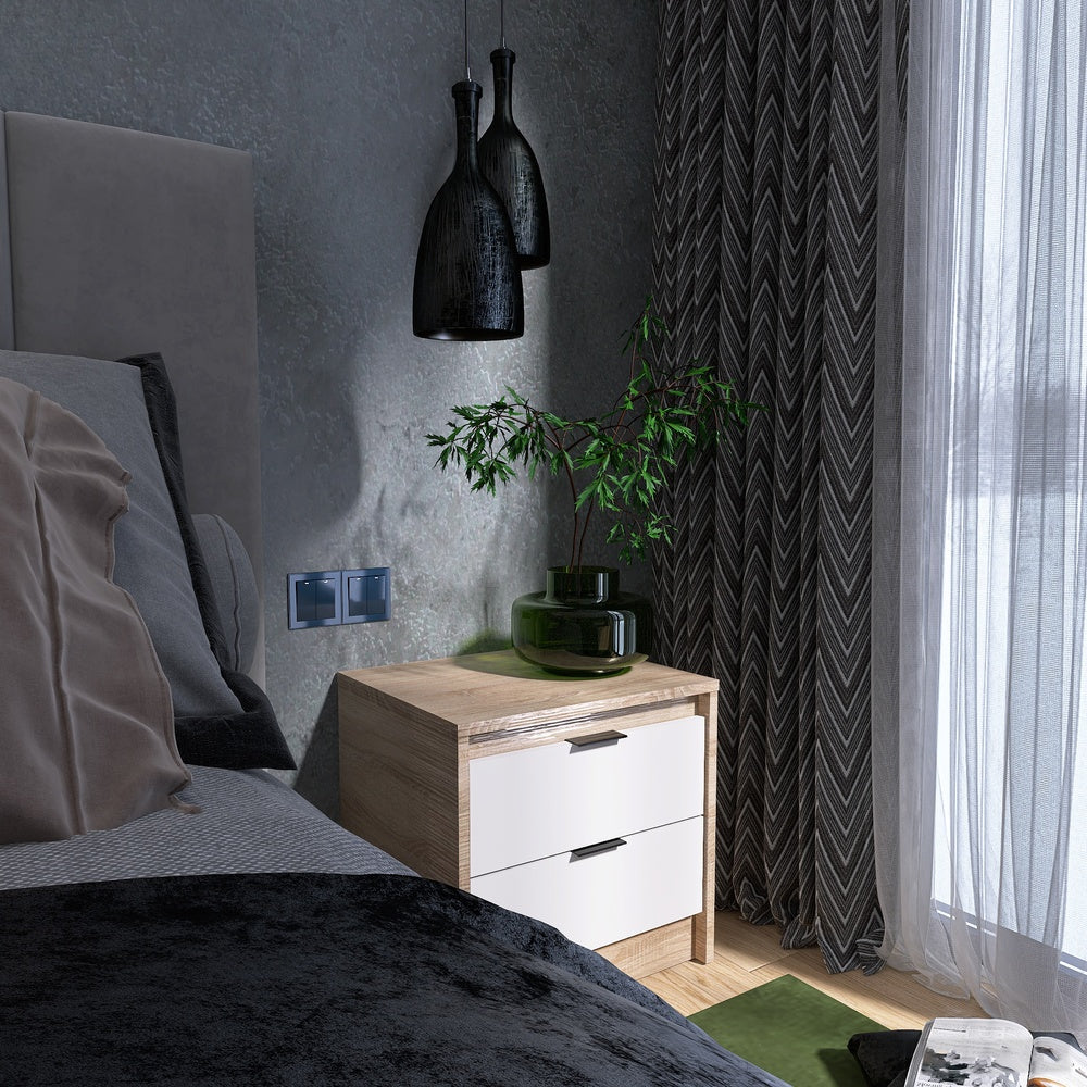 Тумба прикроватная Эверест Сити-450 45,2х38х44,2 см Дуб сонома/Белый (DTM-071090)