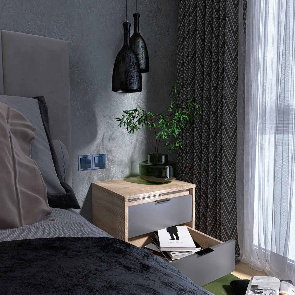 Тумба прикроватная Эверест Сити-450 45,2х38х44,2 см Дуб сонома/Графит (DTM-071089)