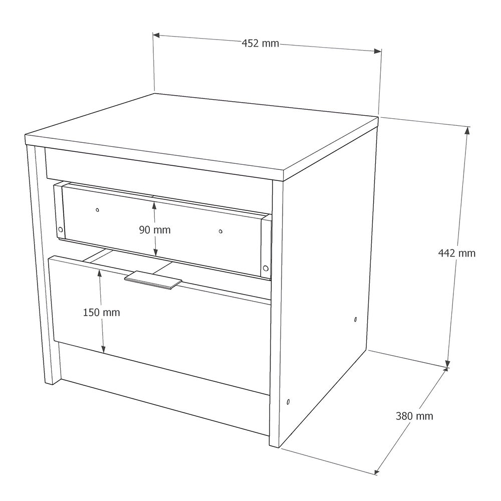 Тумба прикроватная Эверест Сити-450 45,2х38х44,2 см Дуб сонома/Графит (DTM-071089)